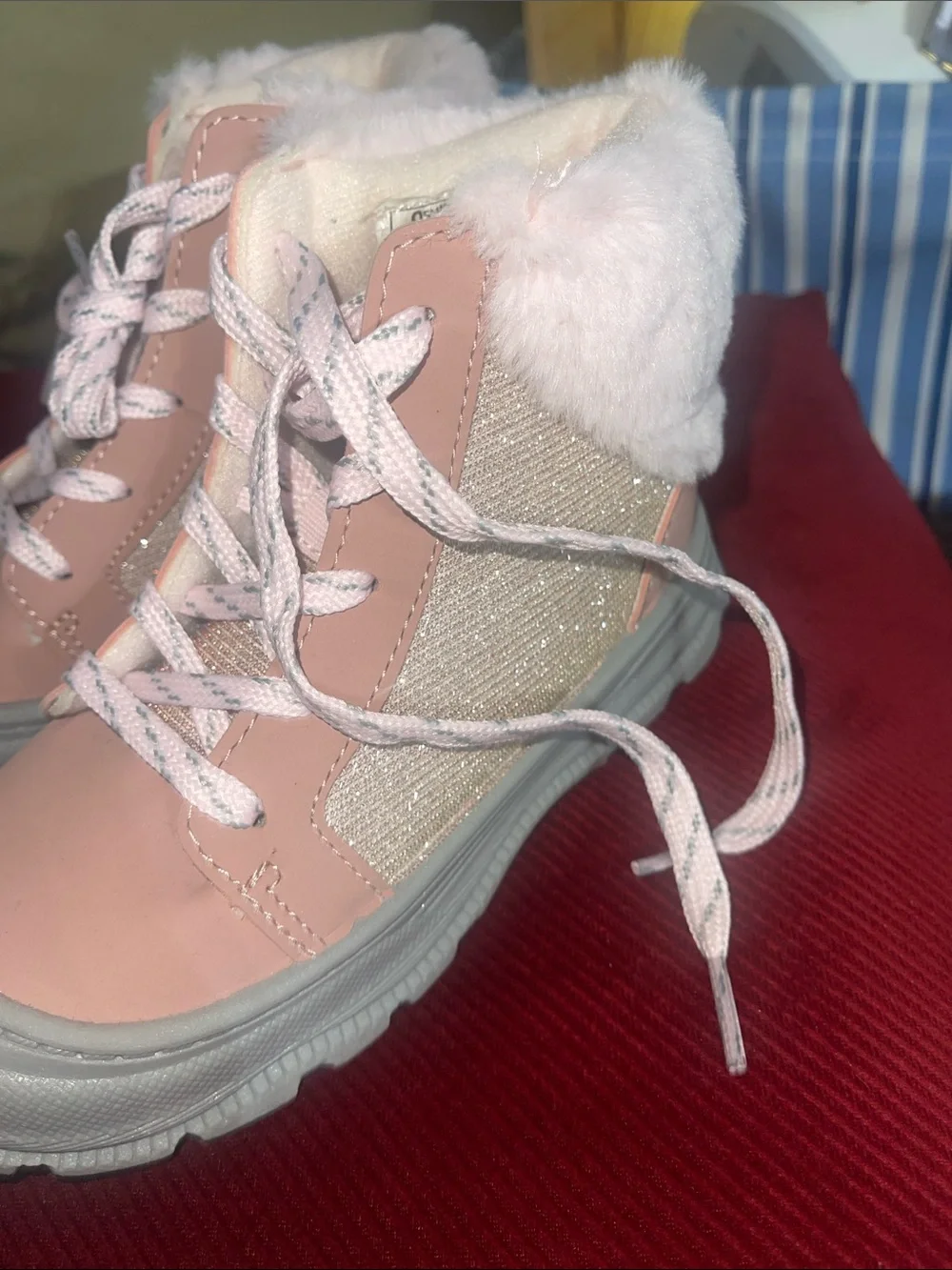 OshKosh B'gosh Pink Faux-Fur Trim Kids Boots